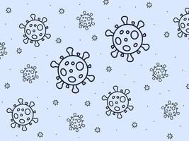 virus pattern background with light blue color and line style vector