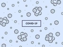 corona virus covid 19 background pattern texture with flat style and line icon vector