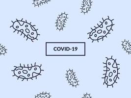 virus background pattern bacteria with blue background and line icon illustration vector