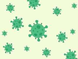 patrón verde de virus para textura de fondo con estilo plano moderno vector