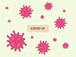 virus with red color for website background and pattern texture with modern flat style vector