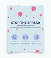 stop corona prevention for website brochure or template flyer with virus background pattern vector