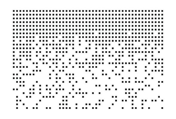 Pixel disintegration, decay effect. Various rectangular elements made of square shapes.