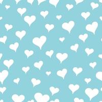 Small  hearts on green background seamless pattern. Cute little hearts in seamless pattern. vector