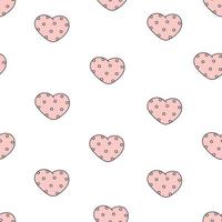 Cute doodle style hearts seamless pattern. Valentine's Day background. Cute romantic seamless pattern.  Romantic print. vector