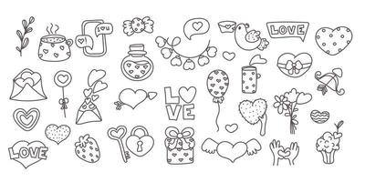Vector simple set of valentines day clipart