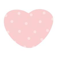 cute pink heart of polka dot vector