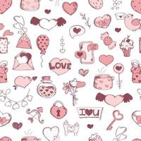 Romantic seamless pattern. Love concept background. Happy Valentine's day. vector