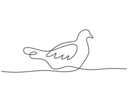 One continuous single line of golden pheasant. Famous bird line art vector