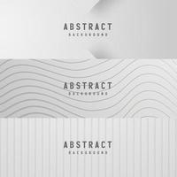 banner Abstract geometric white and gray color background vector illustration.