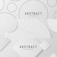 banner Abstract geometric white and gray color background vector illustration.