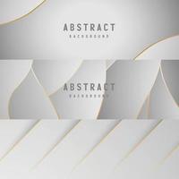 banner Abstract geometric white and gray color background vector illustration.