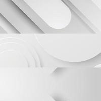 banner Abstract geometric white and gray color background vector illustration.