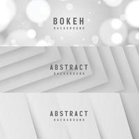 banner Abstract geometric white and gray color background vector illustration.