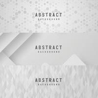 banner Abstract geometric white and gray color background vector illustration.