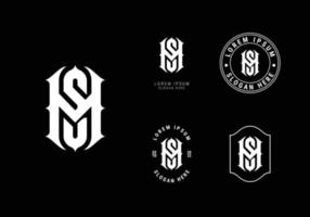 Antique Letter S And M Initial Monogram Logo vector