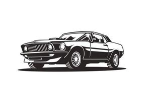 ilustración de coche clásico. coche del músculo americano vector