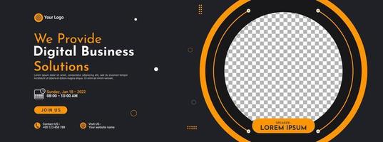 Business conference banner template design for webinar, marketing, online class program, etc vector