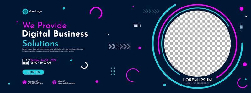 Business conference banner template design for webinar, marketing, online class program, etc