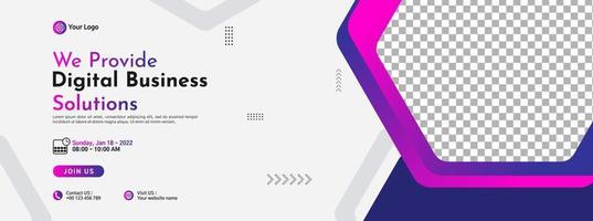 Business conference banner template design for webinar, marketing, online class program, etc vector