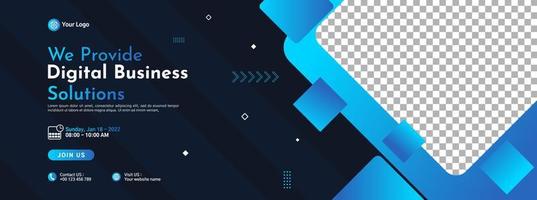 Business conference banner template design for webinar, marketing, online class program, etc vector