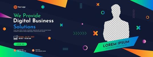 Business conference banner template design for webinar, marketing, online class program, etc vector