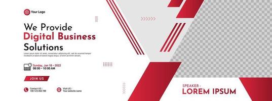 Business conference banner template design for webinar, marketing, online class program, etc vector