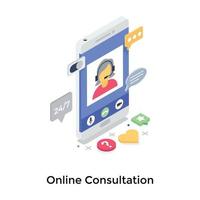 conceptos de consulta online vector