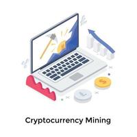 Cryptocurrency Mining Concepts vector