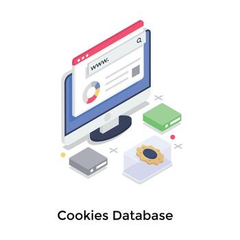 conceptos de base de datos de cookies vector
