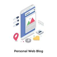 Personal Web Blog vector