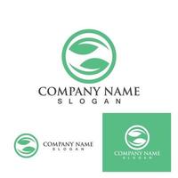 logos of green leaf ecology nature element vector