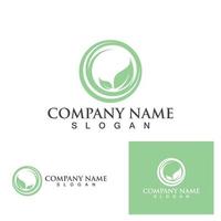 logos of green leaf ecology nature element vector