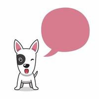 Cartoon character bull terrier dog with speech bubble vector