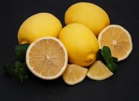 Fresh ripe lemons photo