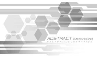 diseño futurista de tecnología cibernética geométrica gris abstracto sobre vector de fondo blanco