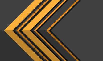 Abstract yellow arrow direction geometric on grey with blank space design modern futuristic background vector