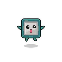 processor character is jumping gesture vector
