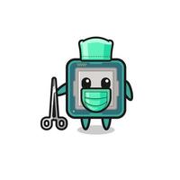 surgeon processor mascot character vector