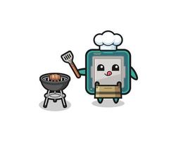 processor barbeque chef with a grill vector