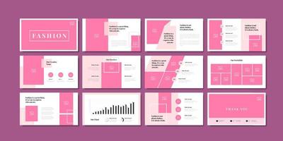 Fashion slides presentation background vector template. business presentation template
