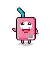 happy milk box cute mascot character vector