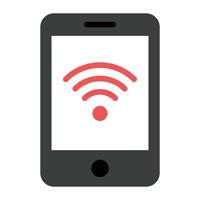 A vector style of mobile wifi, signals inside smartphone