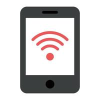 un estilo vectorial de wifi móvil, señales dentro del teléfono inteligente vector