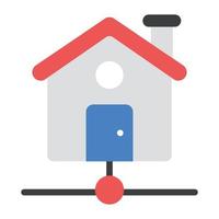 Editable style of home network icon vector