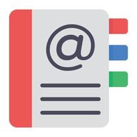 An icon in flat design showing concept of address book vector