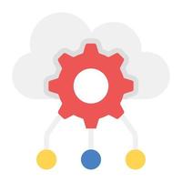 Cloud network configuration icon in trendy design vector