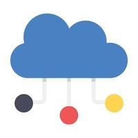 Editable flat vector design of cloud computing icon