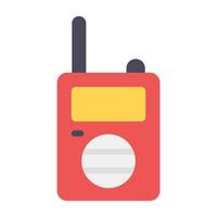 un móvil antiguo con botón, icono de walkie talkie en diseño plano vector
