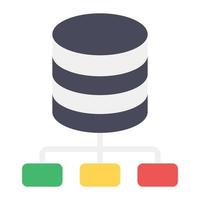 Flat design of database network icon. vector